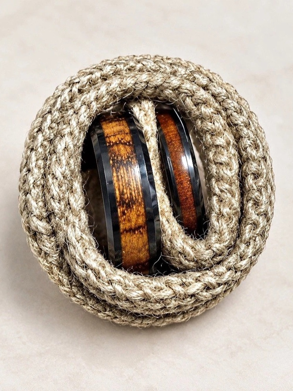 Steel Revolt Jack Daniel’s Whiskey Barrel Wedding Band Set
